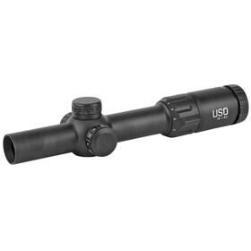 U.S. Optics 1-6x24mm TS-6X FFP Mil-Scale 2 Reticle Rifle Scope has capped elevation and windage knobs